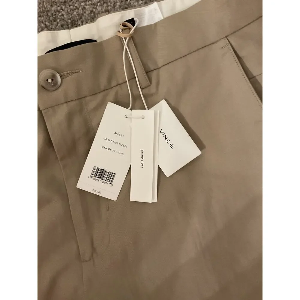NWT Vince Men's Tapered Lightweight Cuffed Trouser in Ashwood, sz 31